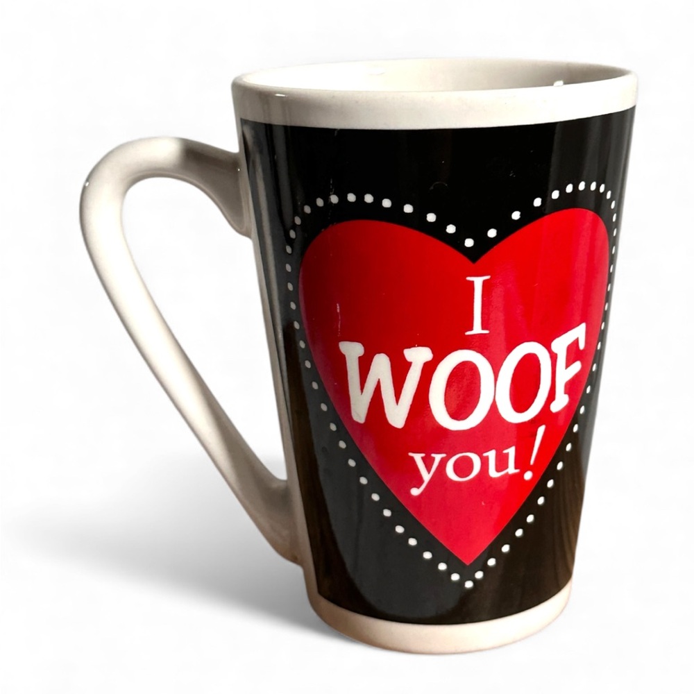 "I WOOF YOU!" MYT Heartfelt Black and‎ Red Mug for Dog Lovers!